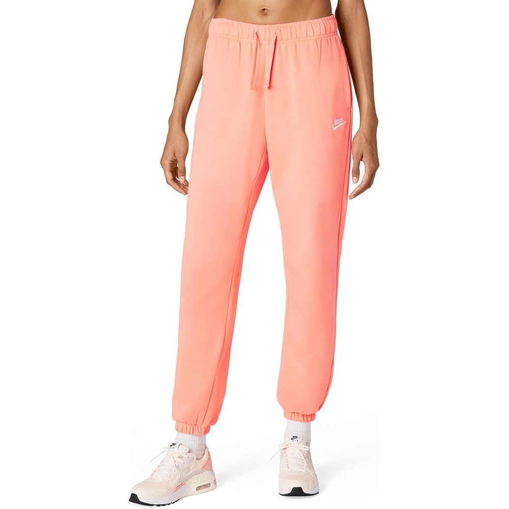 image:imageNike Womens Sportswear Club Fleece MidRise Oversized SweatpantsCrimson BlissWhite
