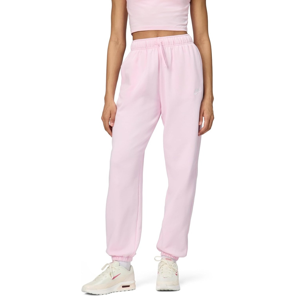 image:imageNike Womens Sportswear Club Fleece MidRise Oversized SweatpantsPink FoamWhite
