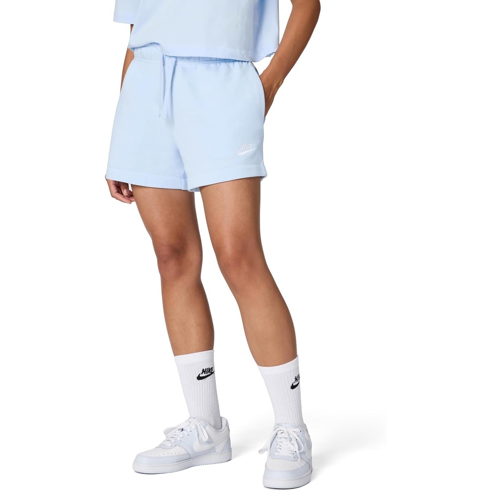 image:imageNike Womens Sportswear Club Fleece MidRise ShortsCelestine BlueWhite