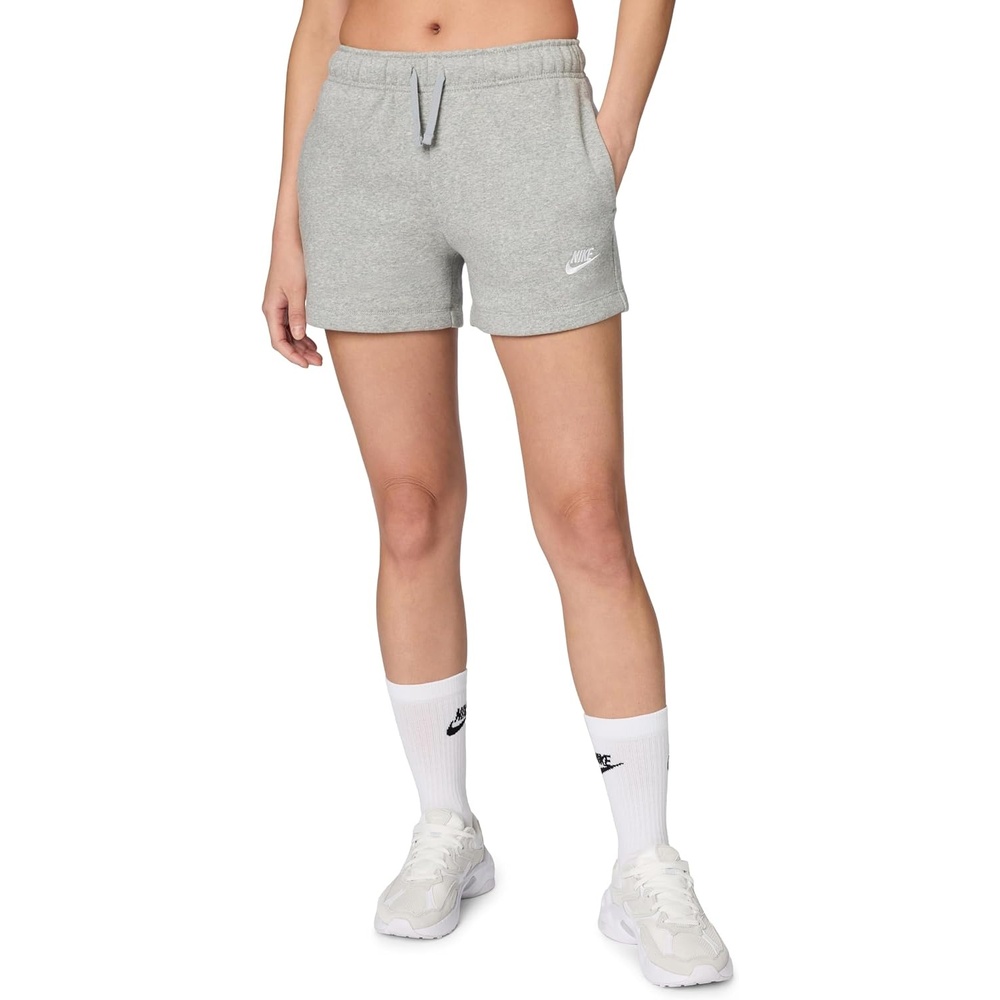 image:imageNike Womens Sportswear Club Fleece MidRise ShortsDark Grey HeatherWhite