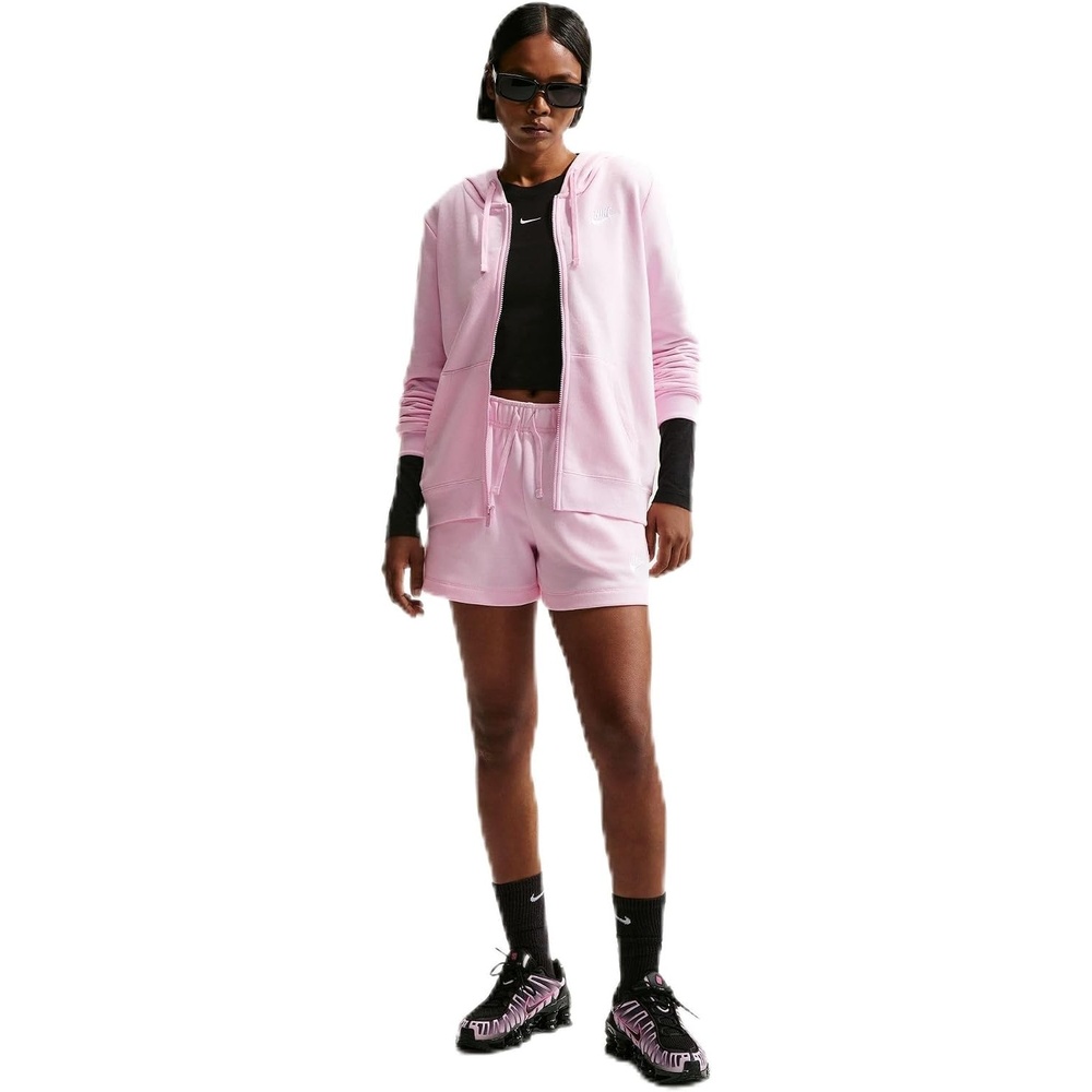 image:imageNike Womens Sportswear Club Fleece MidRise ShortsPink FoamWhite