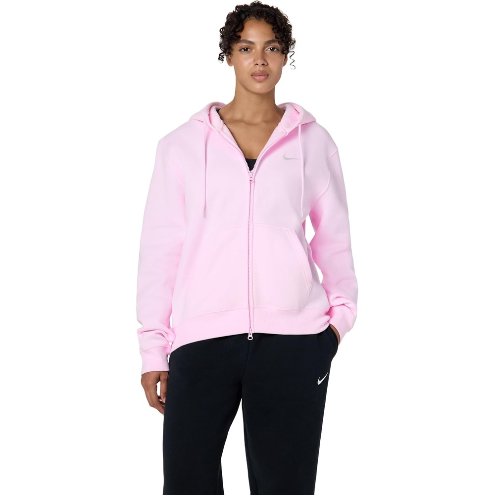 image:imageNike Womens Studio Fleece Full Zip HoodyPink FoamSail
