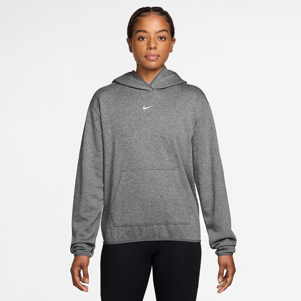 image:imageNike Womens Studio Fleece Full Zip HoodySmoke GreyHeatherWhite