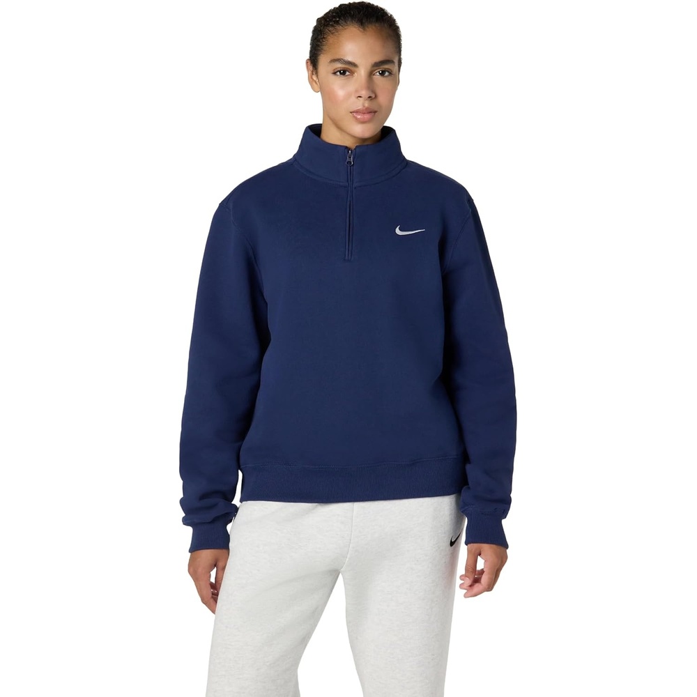 image:imageNike Womens Studio Fleece Quarter Zip PulloverMidnight NavySail