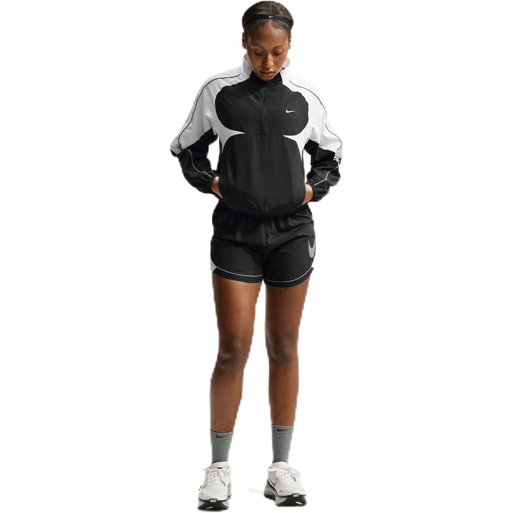 image:imageNike Womens Tempo Swoosh DriFIT Running ShortsBlackWhiteCool Grey