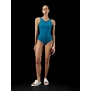 Nike Women’s Ribbed Texture U-Back Low Leg One Piece(Green Abyss)