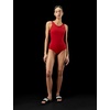 Nike Women’s Ribbed Texture U-Back Low Leg One Piece(Gym Red)