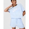 Nike Womens Sportswear Club Fleece Mid-Rise Shorts(Celestine Blue/White)