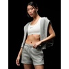 Nike Womens Sportswear Club Fleece Mid-Rise Shorts(Dark Grey Heather/White)