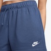 Nike Womens Sportswear Club Fleece Mid-Rise Shorts(Mystic Navy/White)