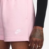 Nike Womens Sportswear Club Fleece Mid-Rise Shorts(Pink Foam/White)
