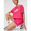 Nike Womens Sportswear Club Fleece Mid-Rise Shorts(Rush Pink/White)