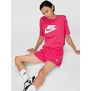Nike Womens Sportswear Club Fleece Mid-Rise Shorts(Rush Pink/White)