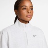 Nike Women’s Studio Fleece Quarter Zip Pullover(Birch Heather/Black)