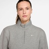 Nike Women’s Studio Fleece Quarter Zip Pullover(Dark Grey Heather/Sail)