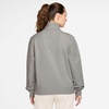 Nike Women’s Studio Fleece Quarter Zip Pullover(Dark Grey Heather/Sail)