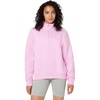 Nike Women’s Studio Fleece Quarter Zip Pullover(Pink Rise/Sail)