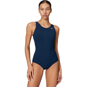 Nike Women’s Ribbed Texture U-Back Low Leg One Piece(Midnight Navy)