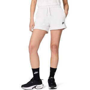 Nike Womens Sportswear Club Fleece Mid-Rise Shorts(Birch Heather/Black)