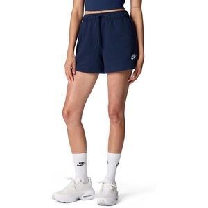 Nike Womens Sportswear Club Fleece Mid-Rise Shorts(Obsidian/White)