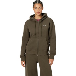 Nike Women’s Studio Fleece Full Zip Hoody(Dark Hazel/Sail)