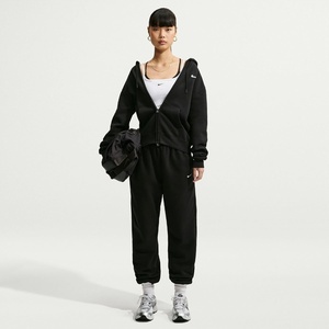 Nike Women’s Studio Fleece Full Zip Hoody(Total Black/Sail)
