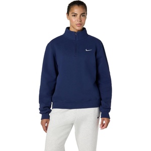 Nike Women’s Studio Fleece Quarter Zip Pullover(Midnight Navy/Sail)
