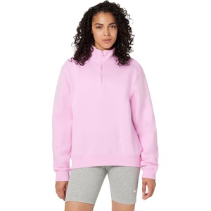 Nike Women’s Studio Fleece Quarter Zip Pullover(Pink Rise/Sail)