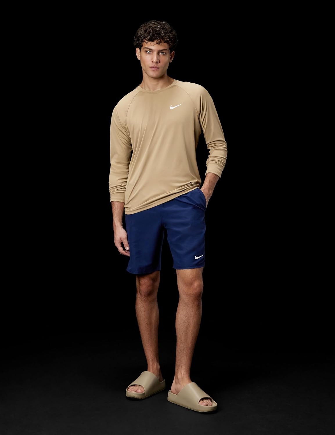 image:imageNike Mens LongSleeve HydroguardParachute Beige