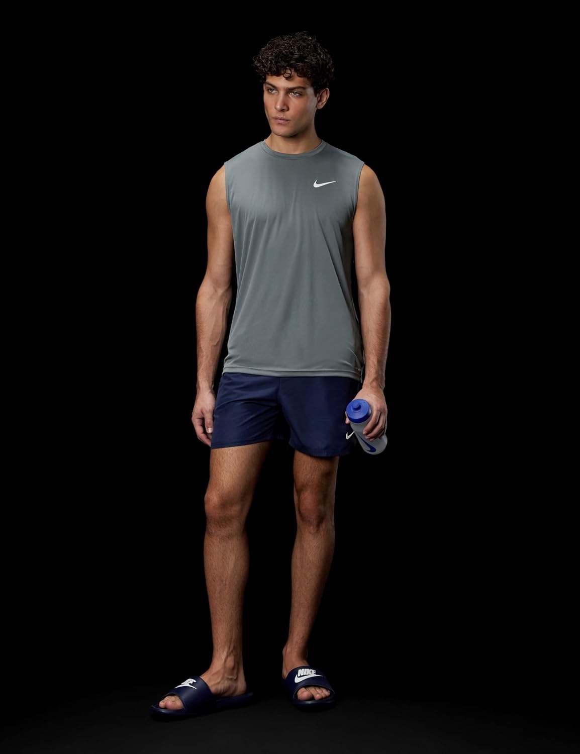 image:imageNike Mens Nike Swim Breaker Essential 5 BriefLined Volley ShortMidnight Navy