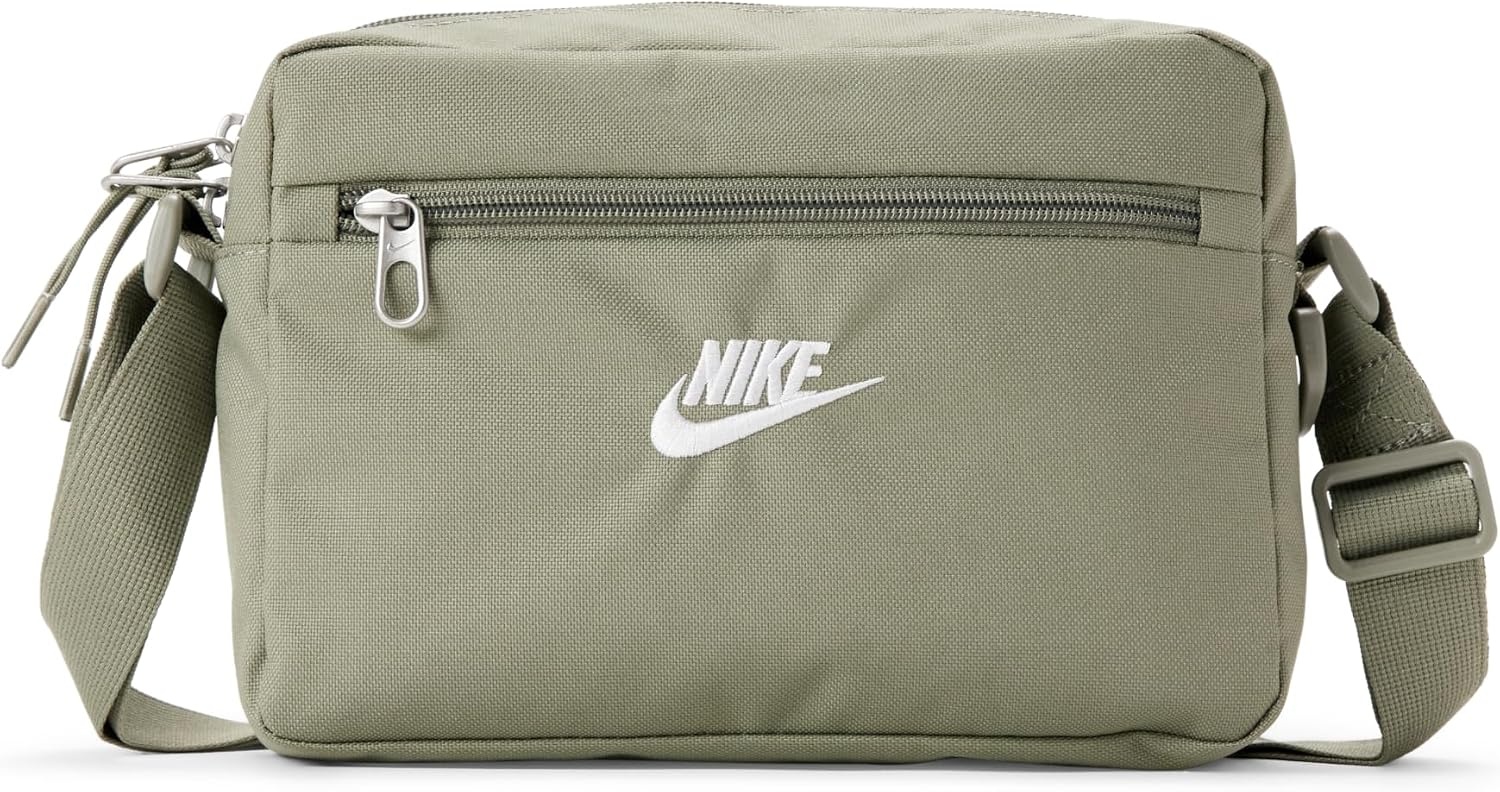 image:imageNike Unisex Adult Classics Heritage 20 Crossbody Bag 2L or 4L Mens and WomensLight ArmyLight ArmyWhite