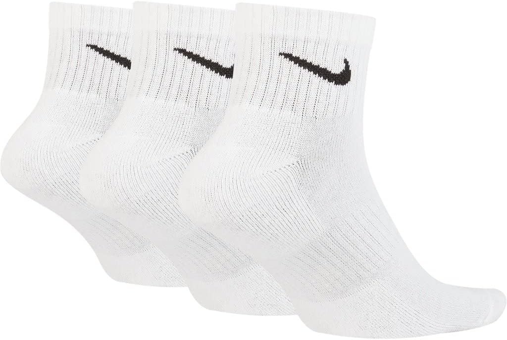 image:imageNike Unisex Adult Everyday Cushioned Training Ankle Socks 3Pack Mens and WomensWhiteBlack