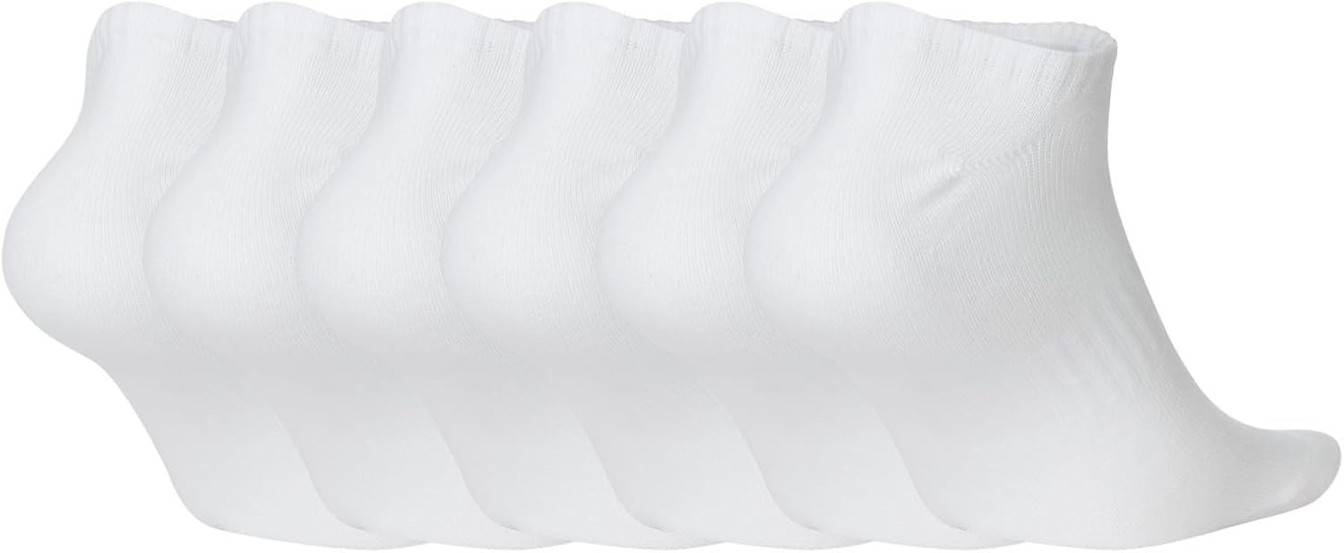 image:imageNike Unisex Adult Everyday Lightweight Training NoShow Socks 6 Pairs Mens and WomensWhiteBlack