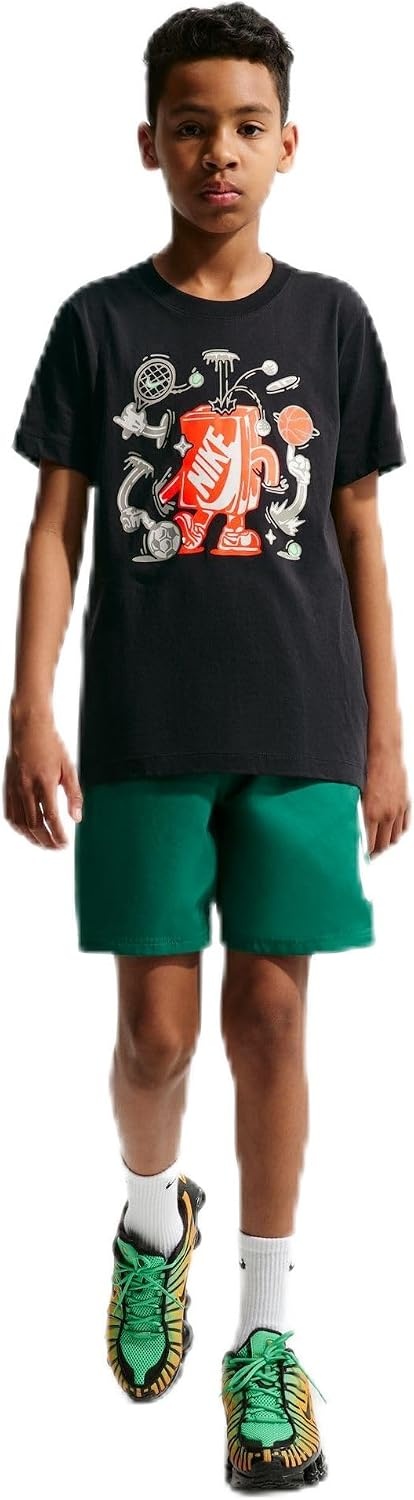 image:imageNike Unisex Big Kids Sportswear Club Boxy Rest TShirt Boys and GirlsMulti SportBlack