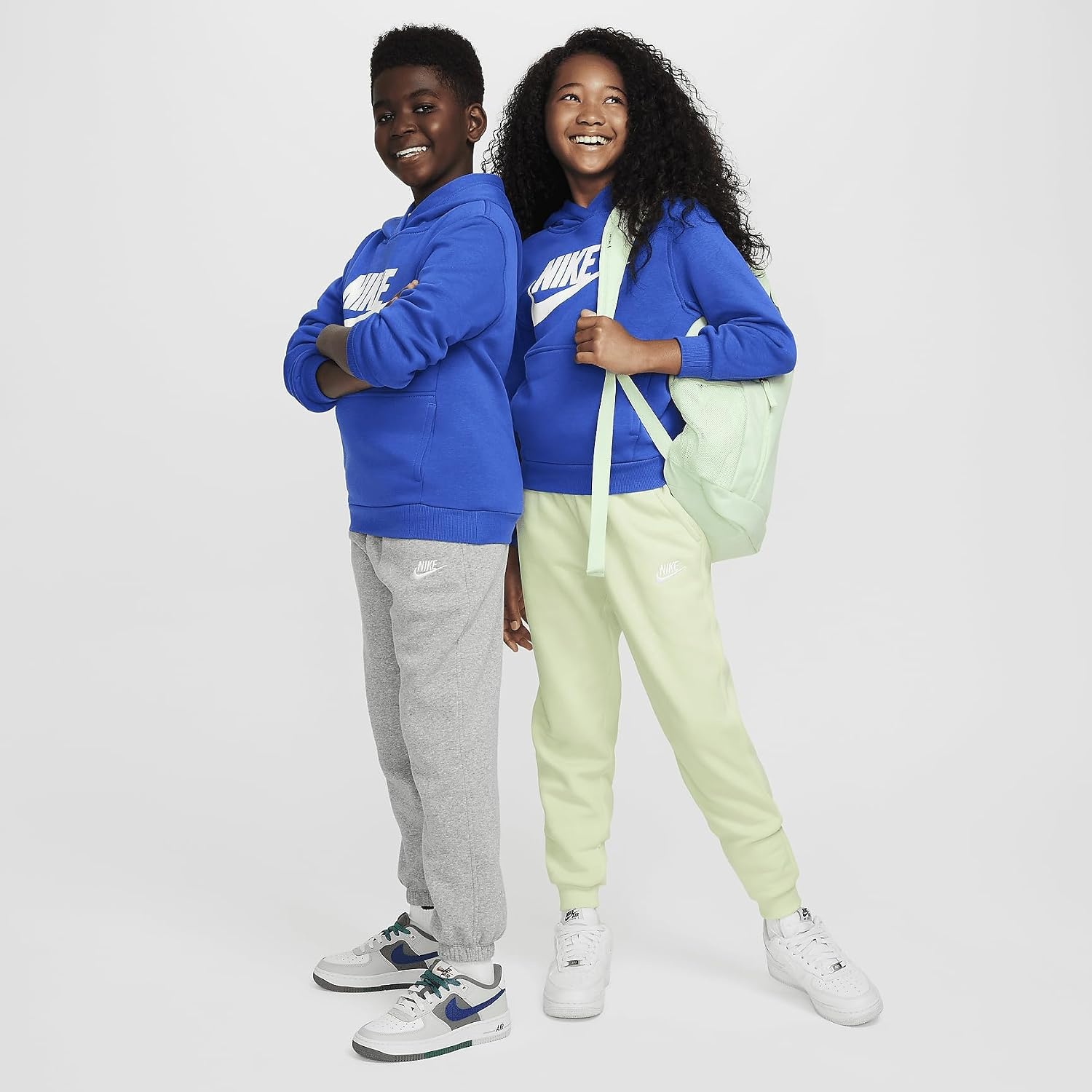 image:imageNike Unisex Big Kids Sportswear Club Fleece Hoodie Boys and Girls SweatshirtGame RoyalWhite