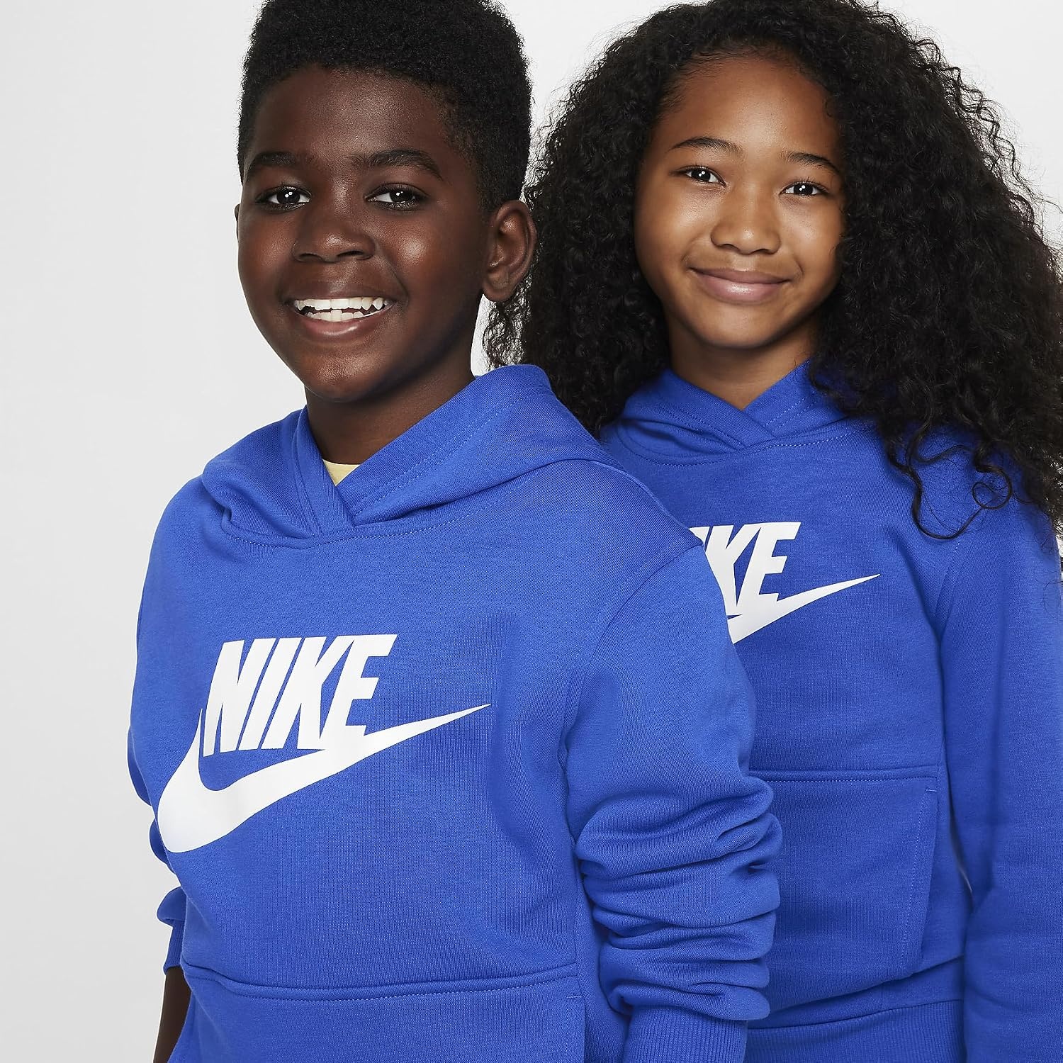 image:imageNike Unisex Big Kids Sportswear Club Fleece Hoodie Boys and Girls SweatshirtGame RoyalWhite