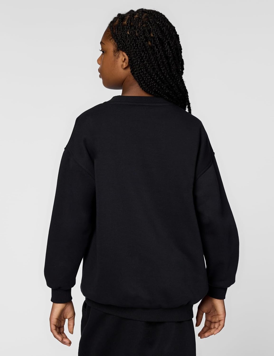 image:imageNike Unisex Big Kids Sportswear Club Fleece Oversized Sweatshirt Boys and GirlsBlackWhite