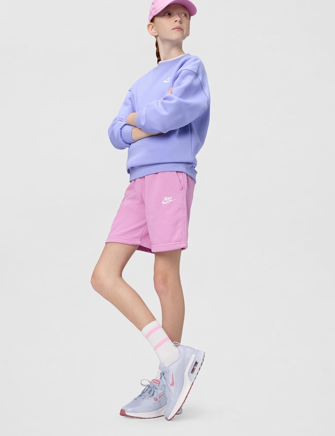 image:imageNike Unisex Big Kids Sportswear Club Fleece Oversized Sweatshirt Boys and GirlsLight ThistleLight ThistleWhite