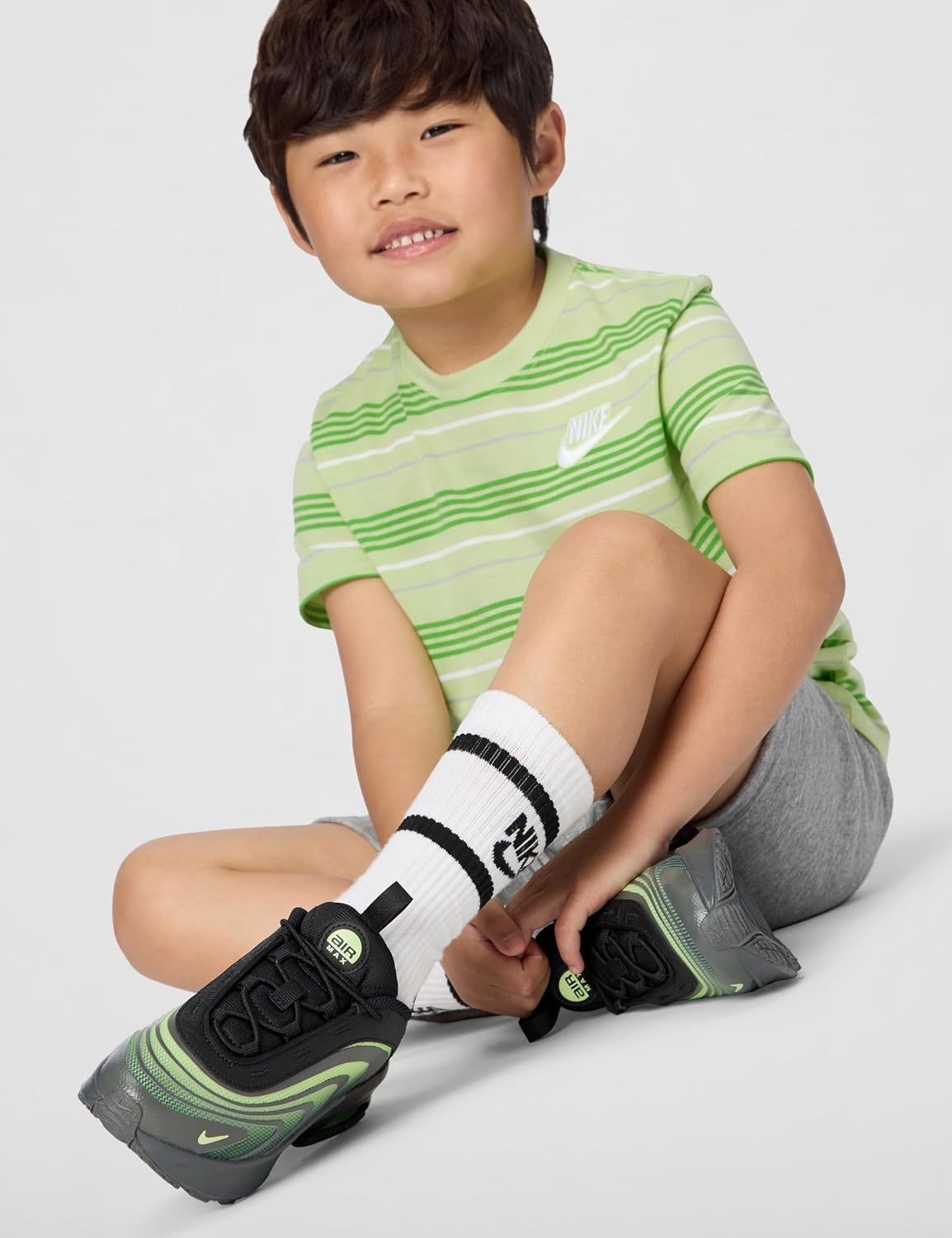 image:imageNike Unisex Kids Air Max Fire Shoes Boys Girls Toddlers amp Baby Sneakers Casual ShoesBlackLiquid LimeIron Grey