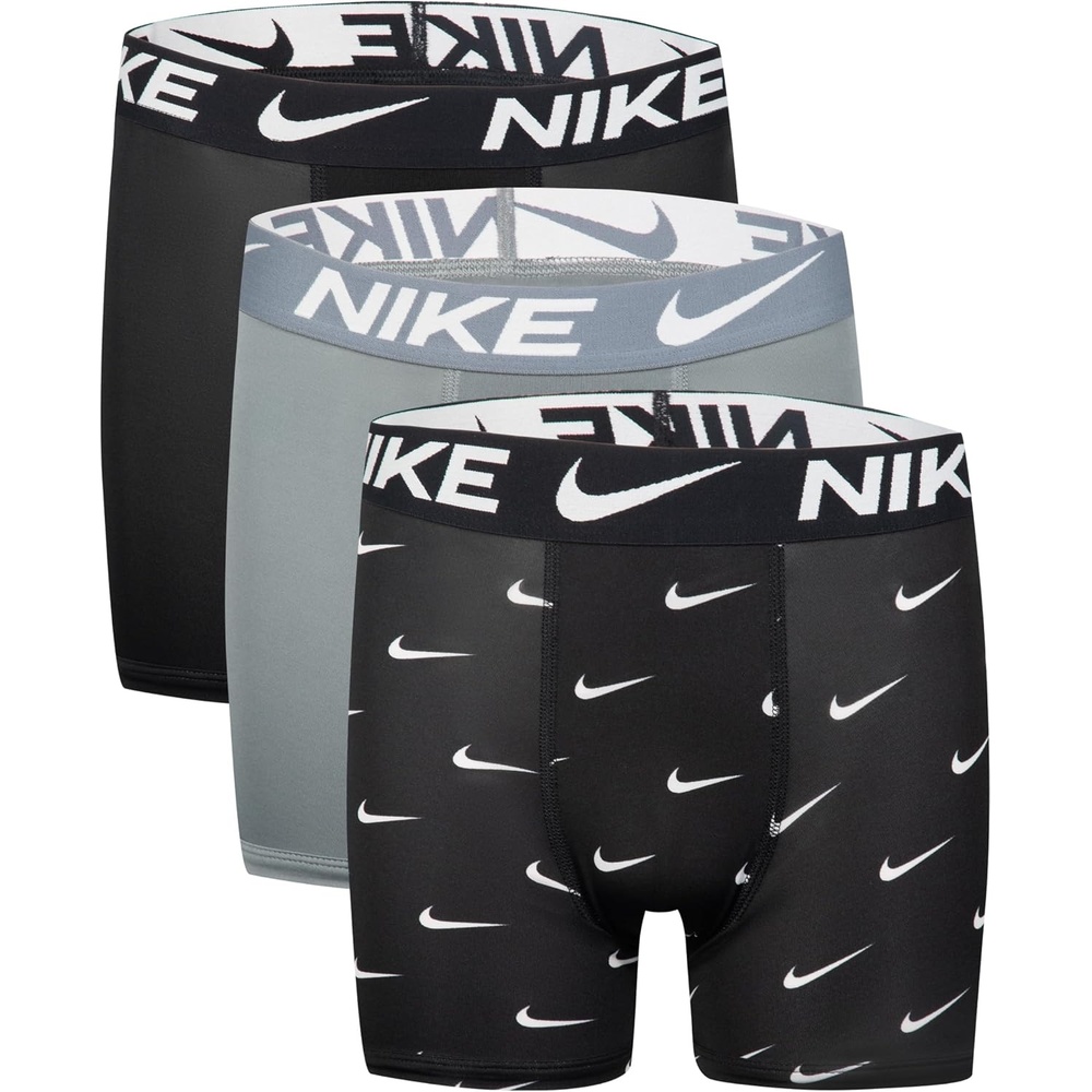 image:imageNike Boys DriFIT Essentials Micro MultiPack Boxer BriefsGreyBlack Printed 3pack