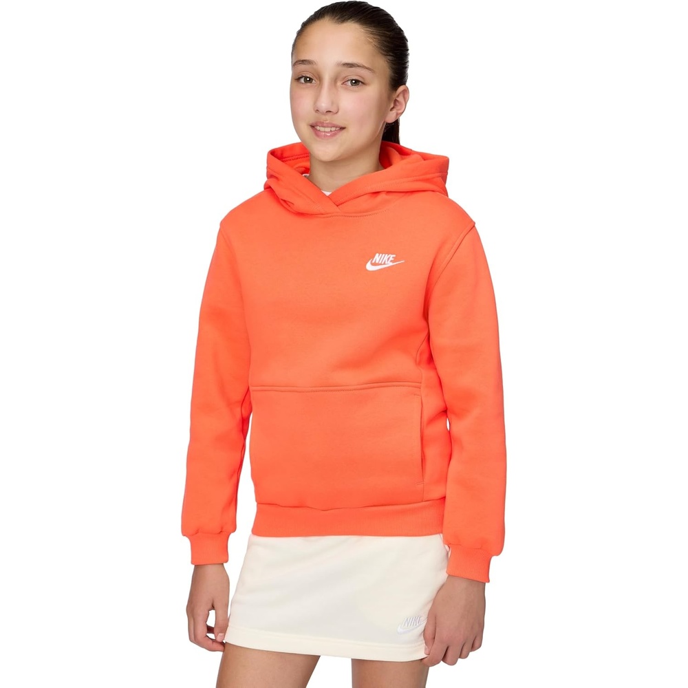 image:imageNike Kids Sportswear Club Fleece Pullover HoodieTurf OrangeWhite
