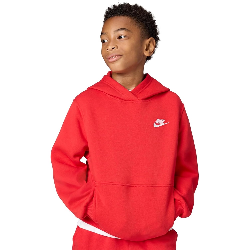 image:imageNike Kids Sportswear Club Fleece Pullover HoodieUniversity RedWhite