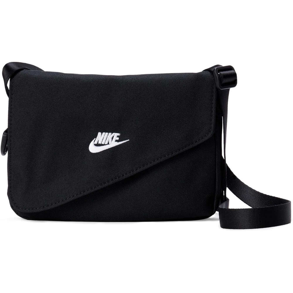 image:imageNike Unisex Adult Classics Heritage Crossbody Bag 1L Mens and WomensBlackBlackWhite