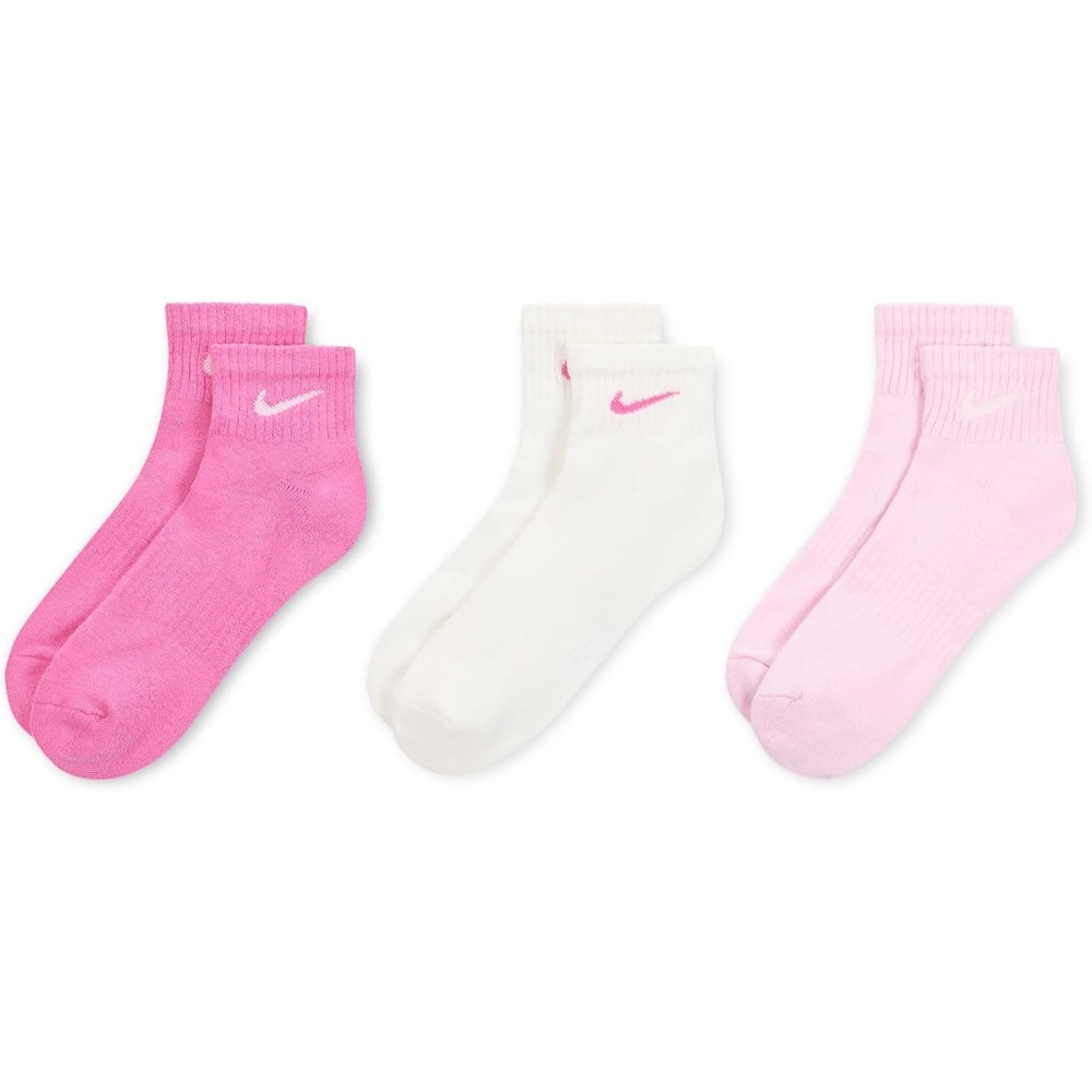 image:imageNike Unisex Adult Everyday Cushioned Training Ankle Socks 3Pack  Mens and WomensPinkSailPink Foam