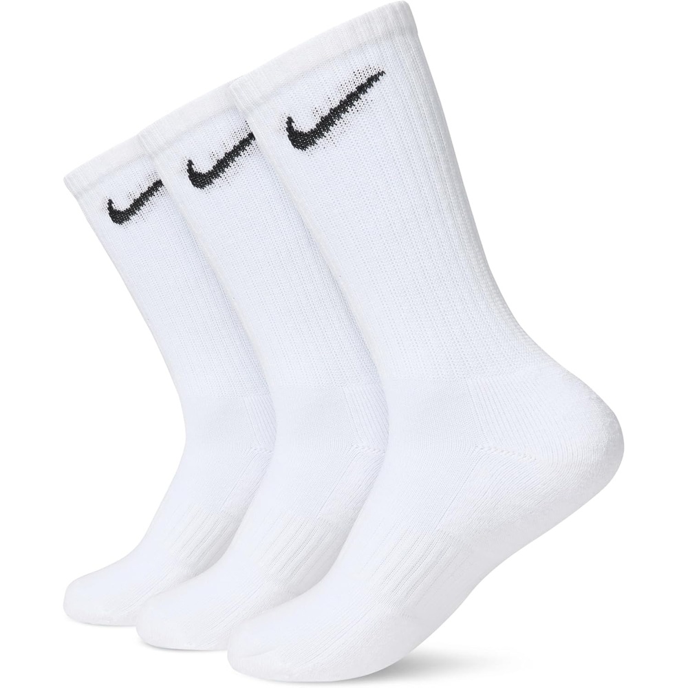 image:imageNike Unisex Adult Everyday Cushioned Training Crew Socks 3Pack Mens and WomensWhiteBlack