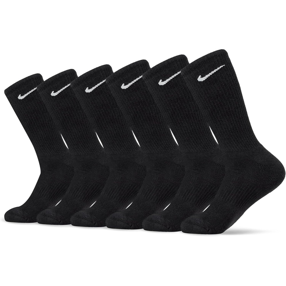 image:imageNike Unisex Adult Everyday Cushioned Training Crew Socks 6Pack Mens and WomensBlackWhite