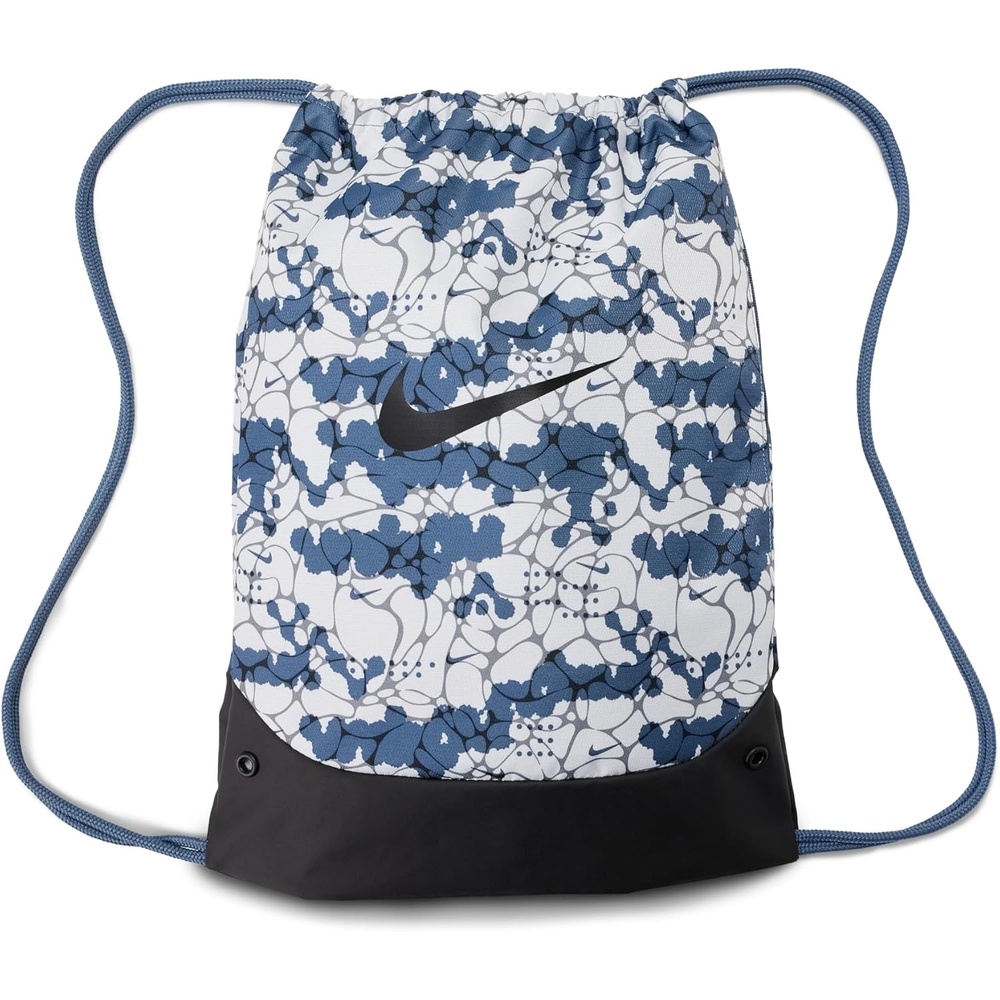 image:imageNike Unisex Adult Gameday Brasilia X Drawstring Bag Backpack 18L Mens and WomensAll Over PrintDiffused BlueBlackBlack