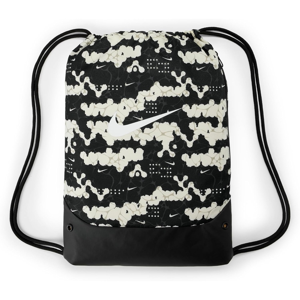 image:imageNike Unisex Adult Gameday Brasilia X Drawstring Bag Backpack 18L  Mens and WomensChalkBlackWhite