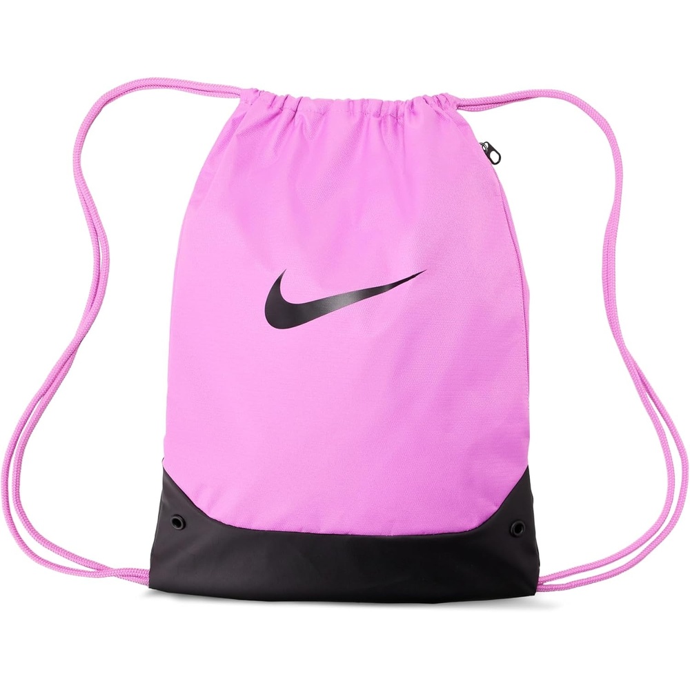 image:imageNike Unisex Adult Gameday Brasilia X Drawstring Bag Backpack 18L Mens and WomensLight MagentaBlackBlack