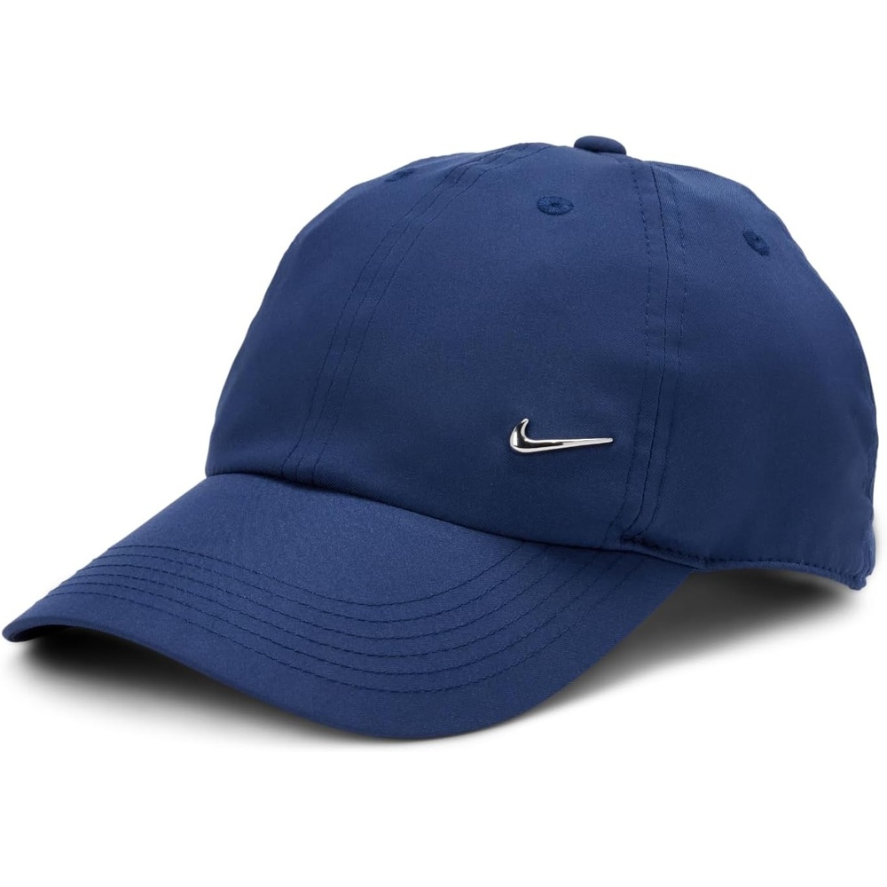 image:imageNike Unisex Big Kids Club DriFIT Unstructured Metal Swoosh Cap Hat Boys and GirlsMidnight NavyMetallic Silver